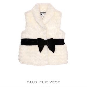 Janie and Jack collection faux fur vest 5-6 years